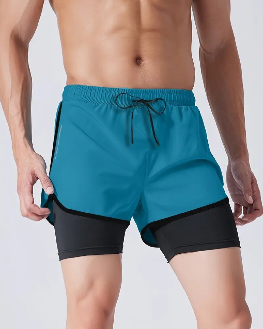 Pantalones cortos con leggings de compresión para hombre