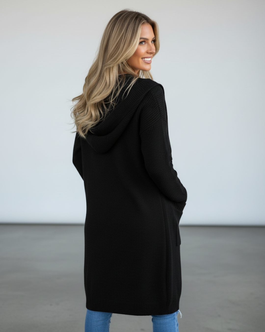 Abrigo de punto largo y acogedor para mujer®