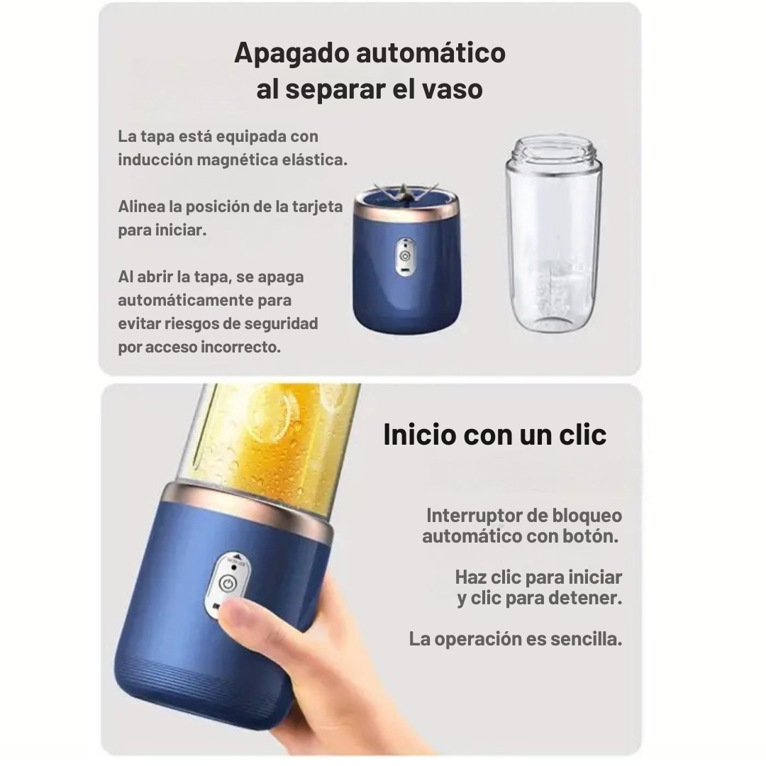 Licuadora portátil inalámbrica recargable