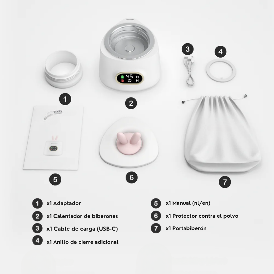 Calentador de Biberones Portátil con Batería Recargable