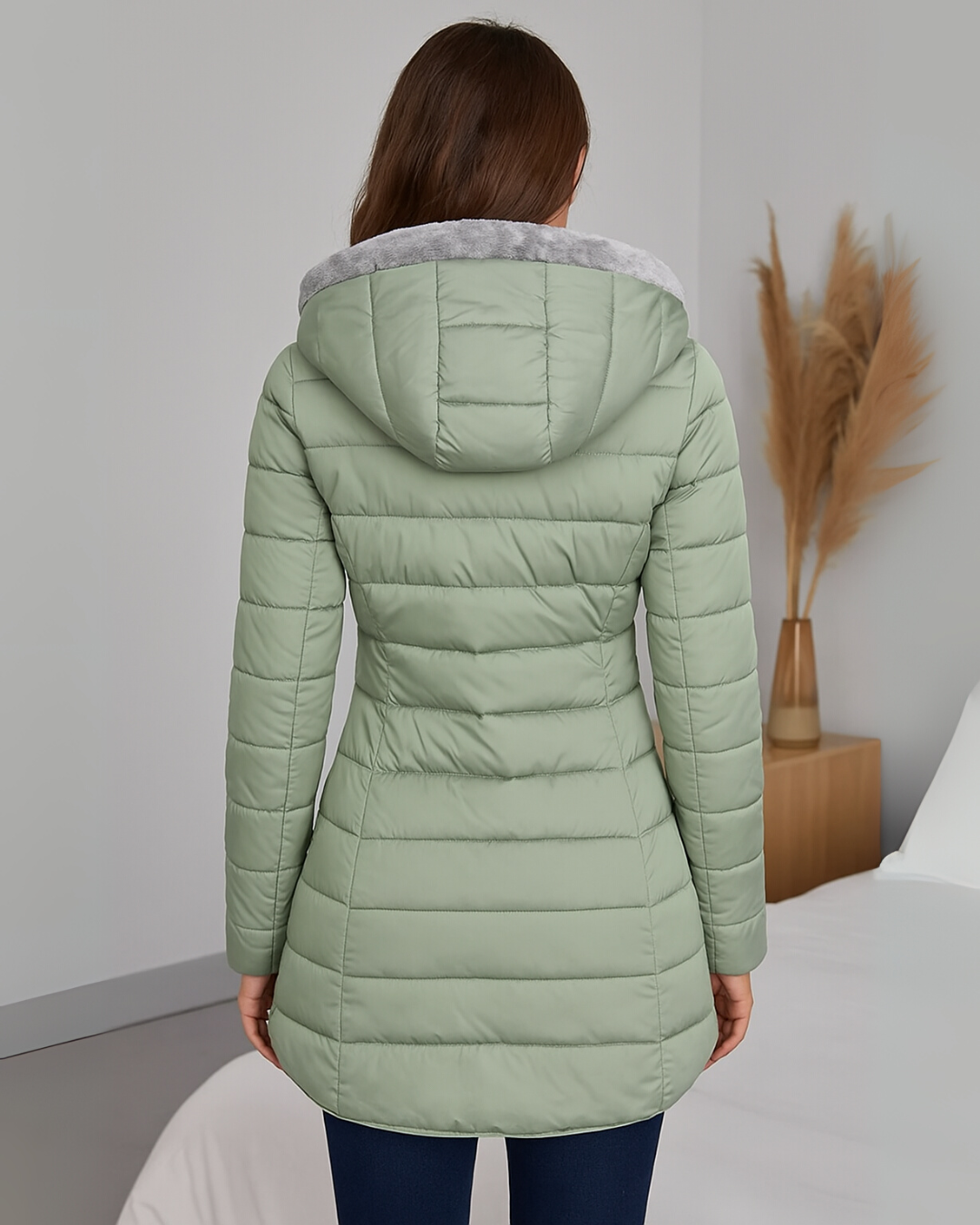 Abrigo de invierno con forro polar para mujer