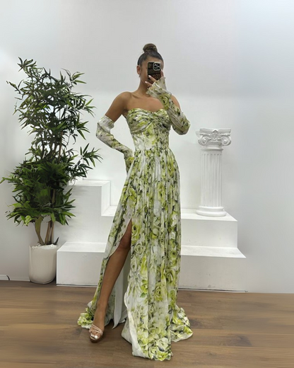 Vestido largo elgante con estampado sutil®