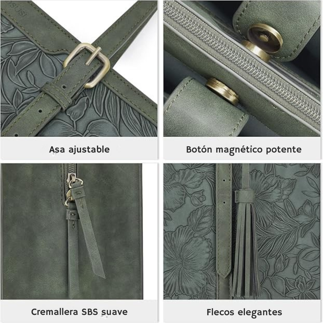 Bolso de Cuero Vintage Elegante para Portátil