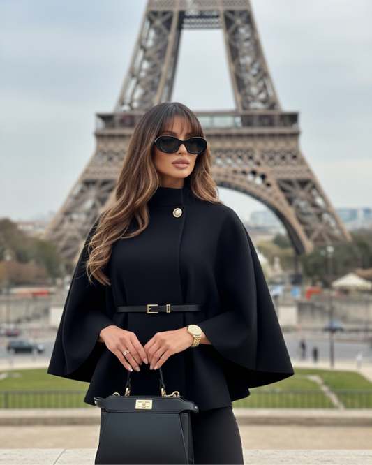 Abrigo elegante con cinturón para mujer