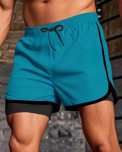 Pantalones cortos con leggings de compresión para hombre