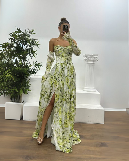 Vestido largo elgante con estampado sutil®