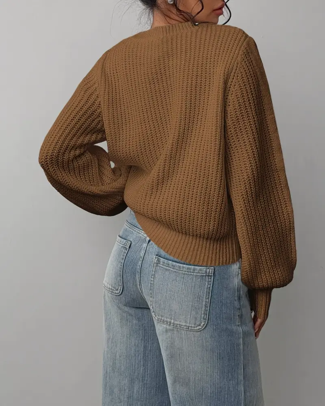 Suéter Holgado Clásico de Punto para Mujer