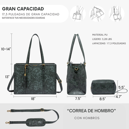 Bolso de Cuero Vintage Elegante para Portátil
