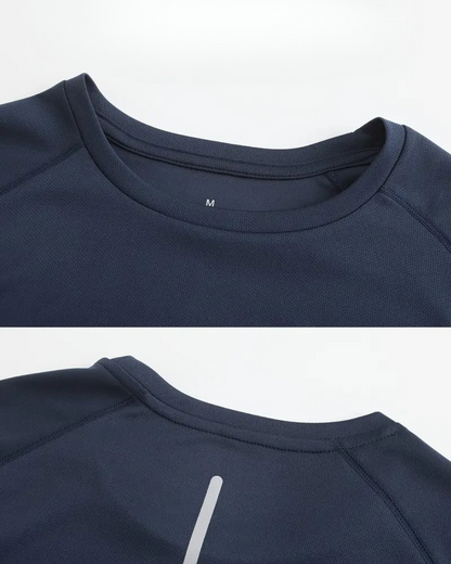 Camiseta deportiva elastica para hombre con cuello redondo