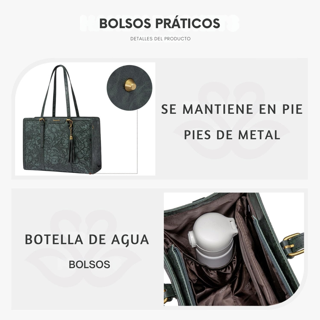 Bolso de Cuero Vintage Elegante para Portátil