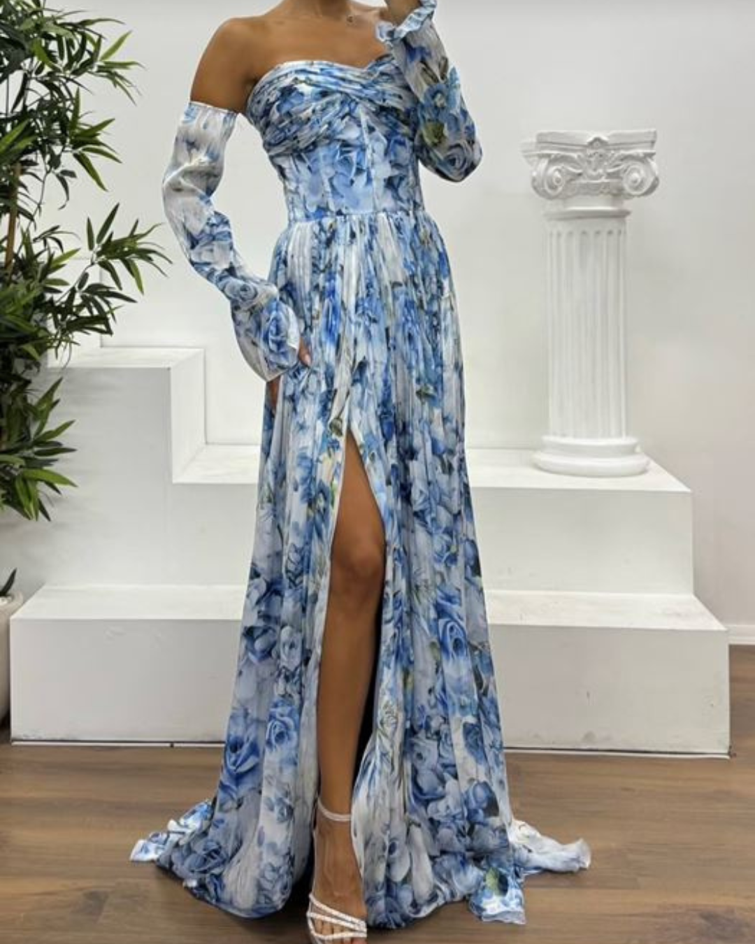 Vestido largo elgante con estampado sutil®