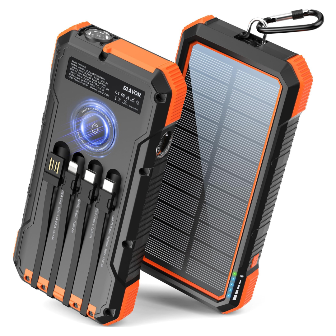 Power Bank Solar de 10.000 mAh resistente al agua y a los golpes