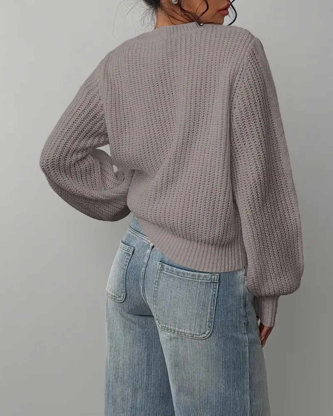 Suéter Holgado Clásico de Punto para Mujer