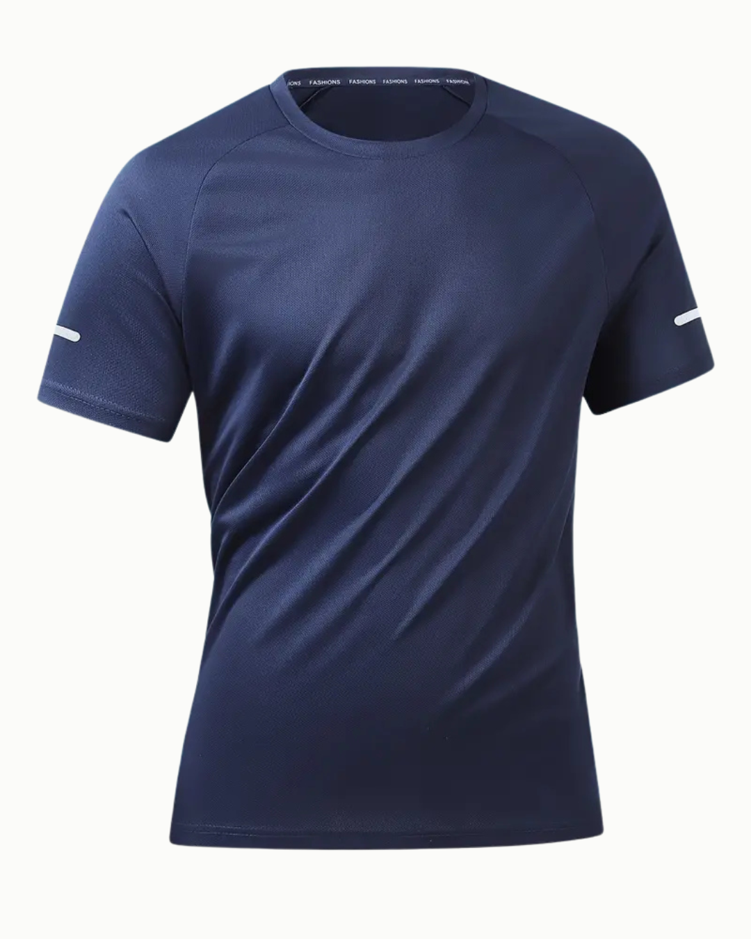 Camiseta deportiva elastica para hombre con cuello redondo