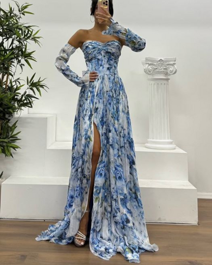 Vestido largo elgante con estampado sutil®