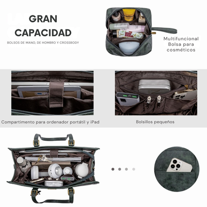 Bolso de Cuero Vintage Elegante para Portátil