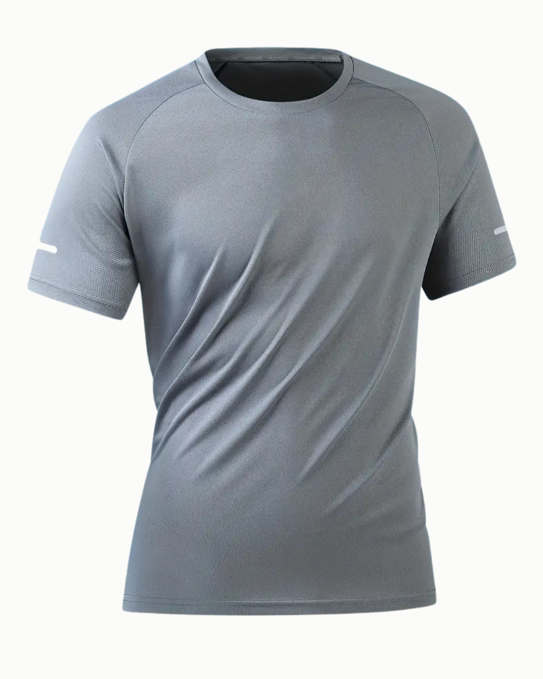 Camiseta deportiva elastica para hombre con cuello redondo