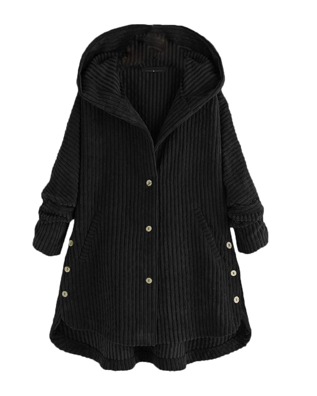 Sueter para mujer con ajuste de botones y capucha