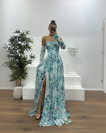 Vestido largo elgante con estampado sutil®