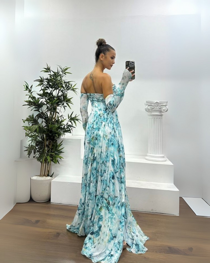 Vestido largo elgante con estampado sutil®