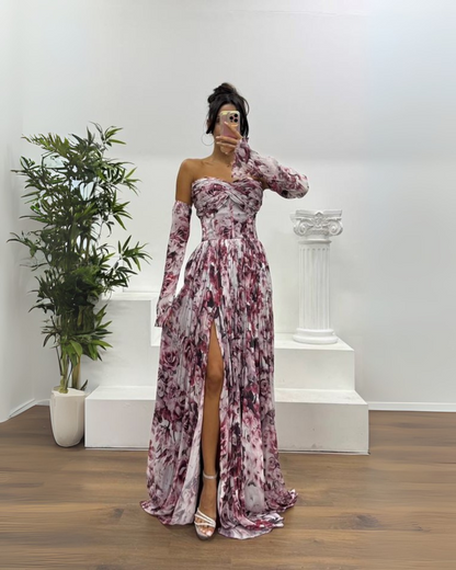 Vestido largo elgante con estampado sutil®