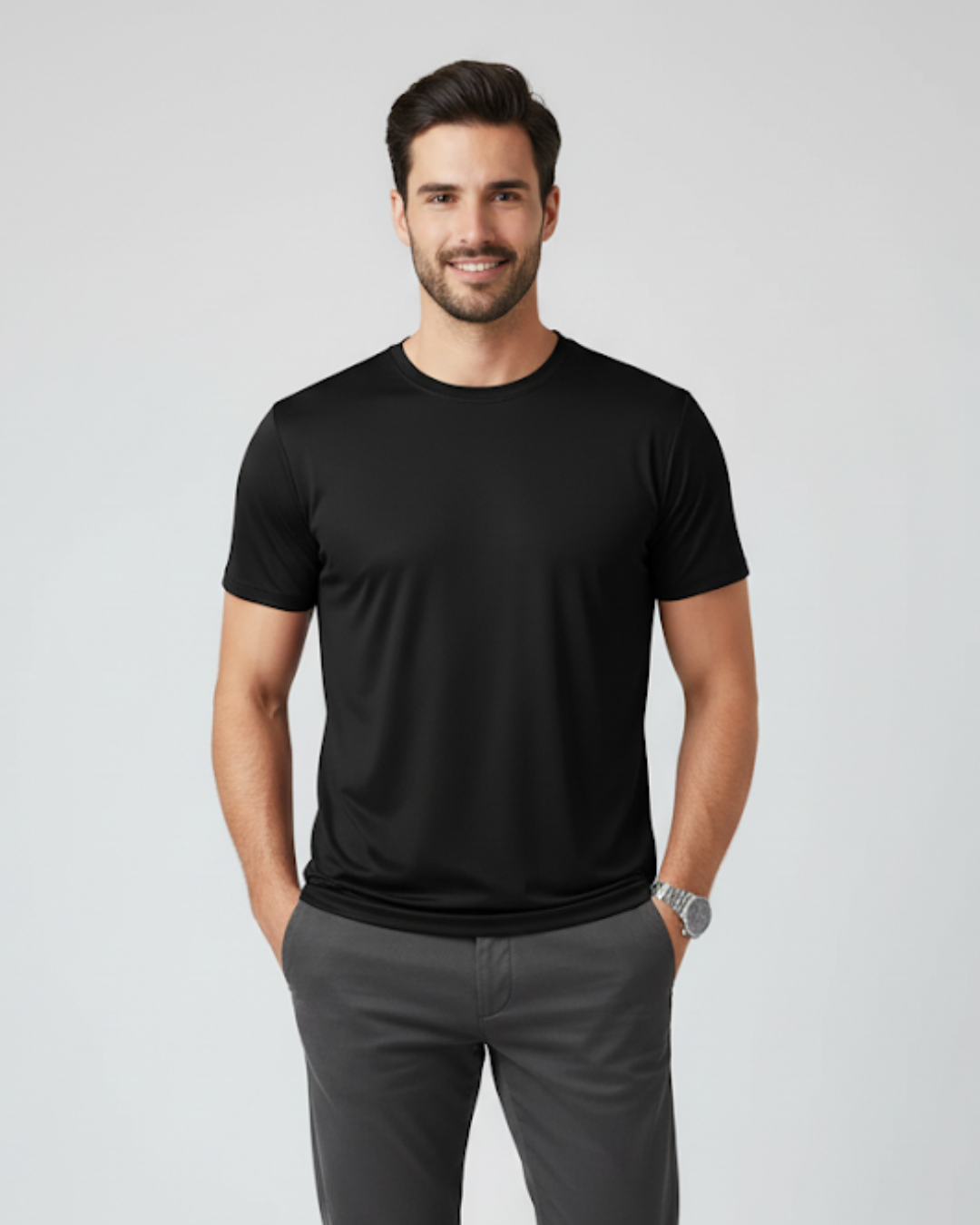Camiseta de manga corta y cuello redondo para hombre