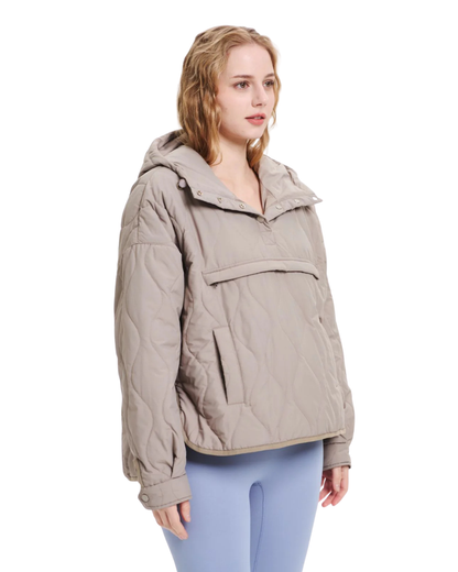 Abrigo con capucha acolchada plegable e impermeable Para Mujer