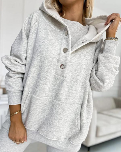 Sudadera deportiva informal con capucha para mujer