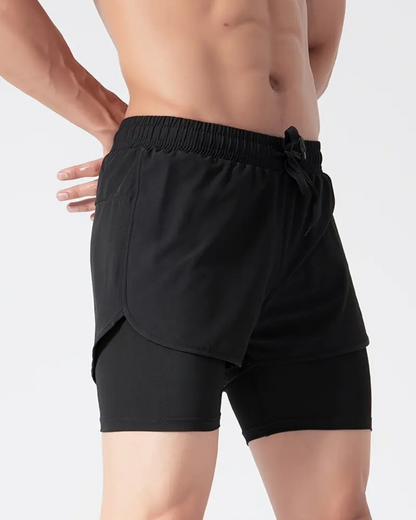 Pantalones cortos con leggings de compresión para hombre