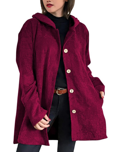 Sueter para mujer con ajuste de botones y capucha