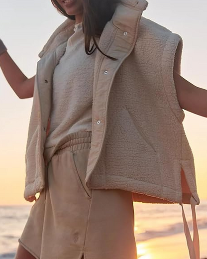 Chaleco de lana oversize sin mangas