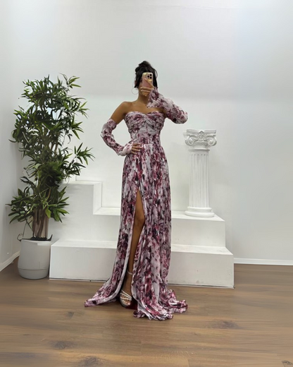 Vestido largo elgante con estampado sutil®