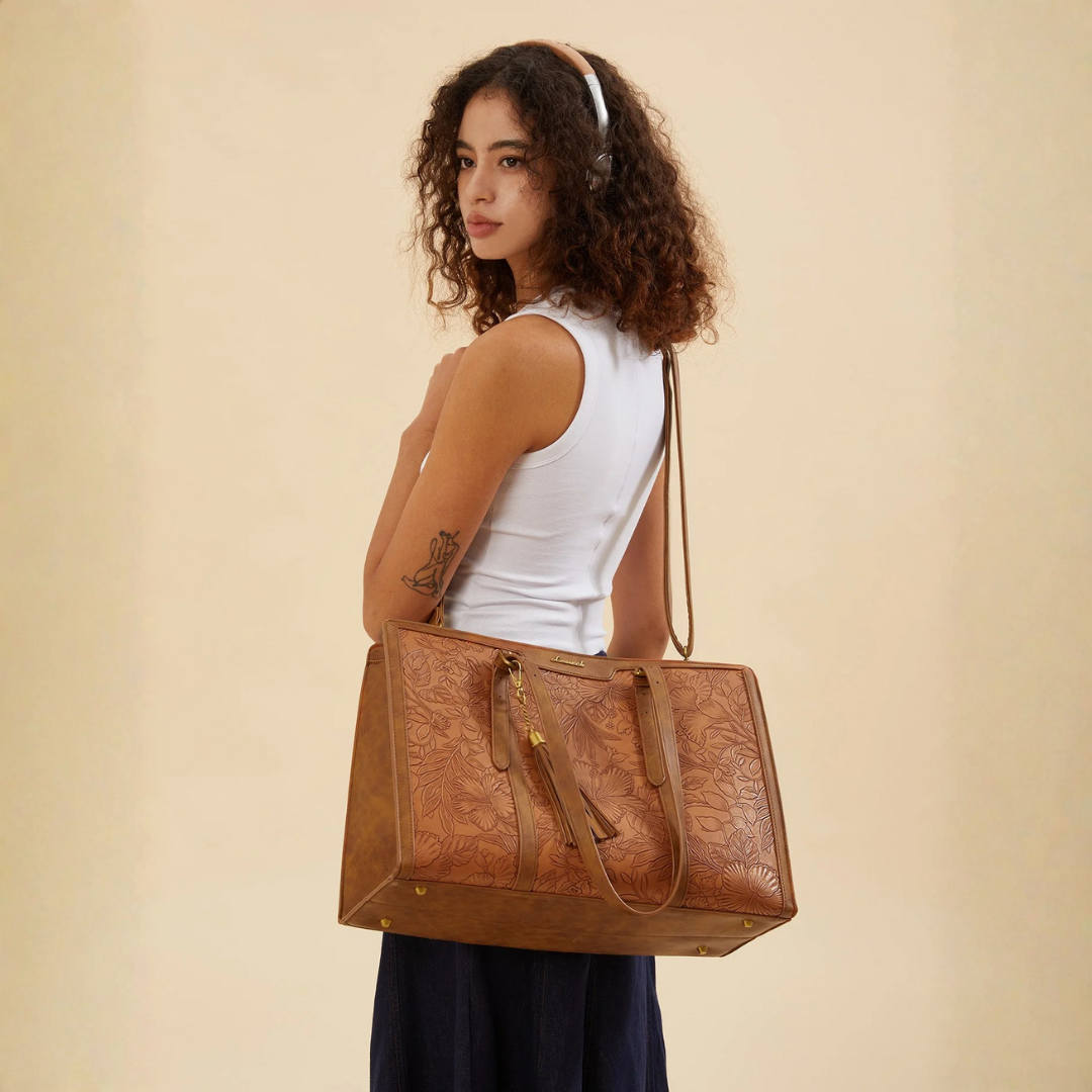 Bolso de Cuero Vintage Elegante para Portátil