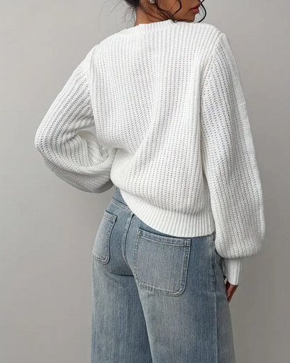 Suéter Holgado Clásico de Punto para Mujer
