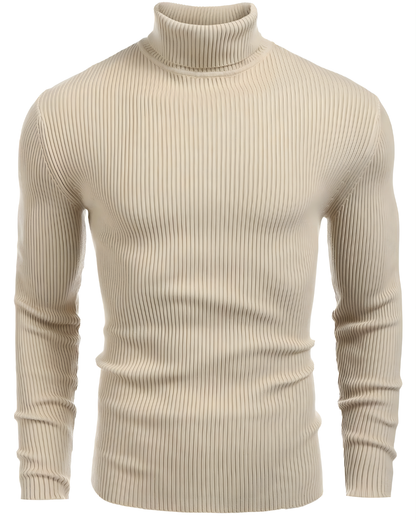 Suéter de Cuello Alto de Punto Acanalado Para Hombre®
