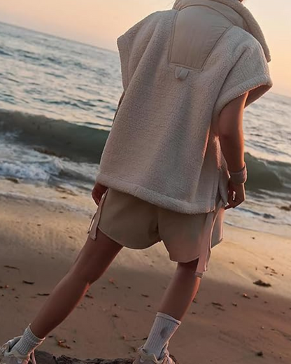 Chaleco de lana oversize sin mangas