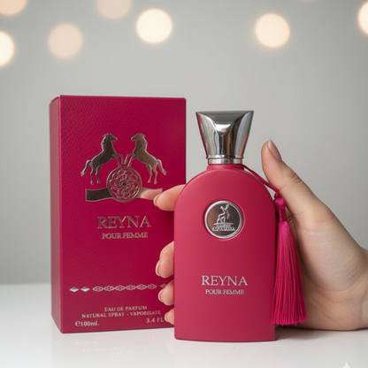 Perfume reyna con esencia elegante de 100 ml.