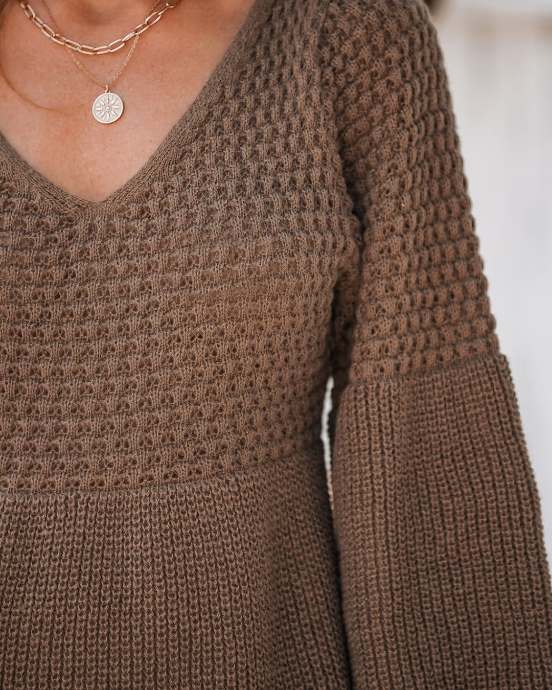 Vestido Tipo Suéter de Punto Texturizado para un Estilo Acogedor Para Mujer®