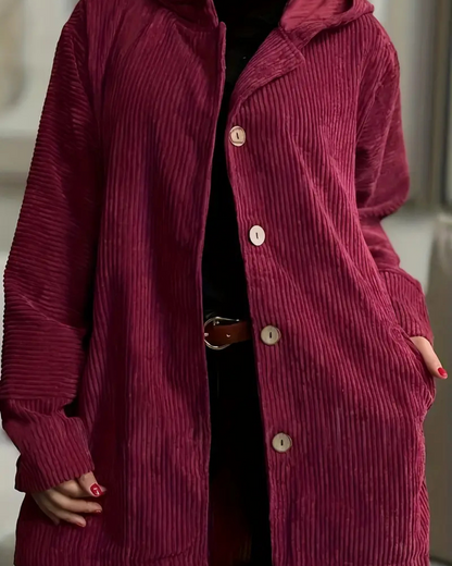 Sueter para mujer con ajuste de botones y capucha