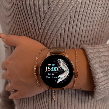 Smart watch con correa de malla de acero inoxidable tejida®