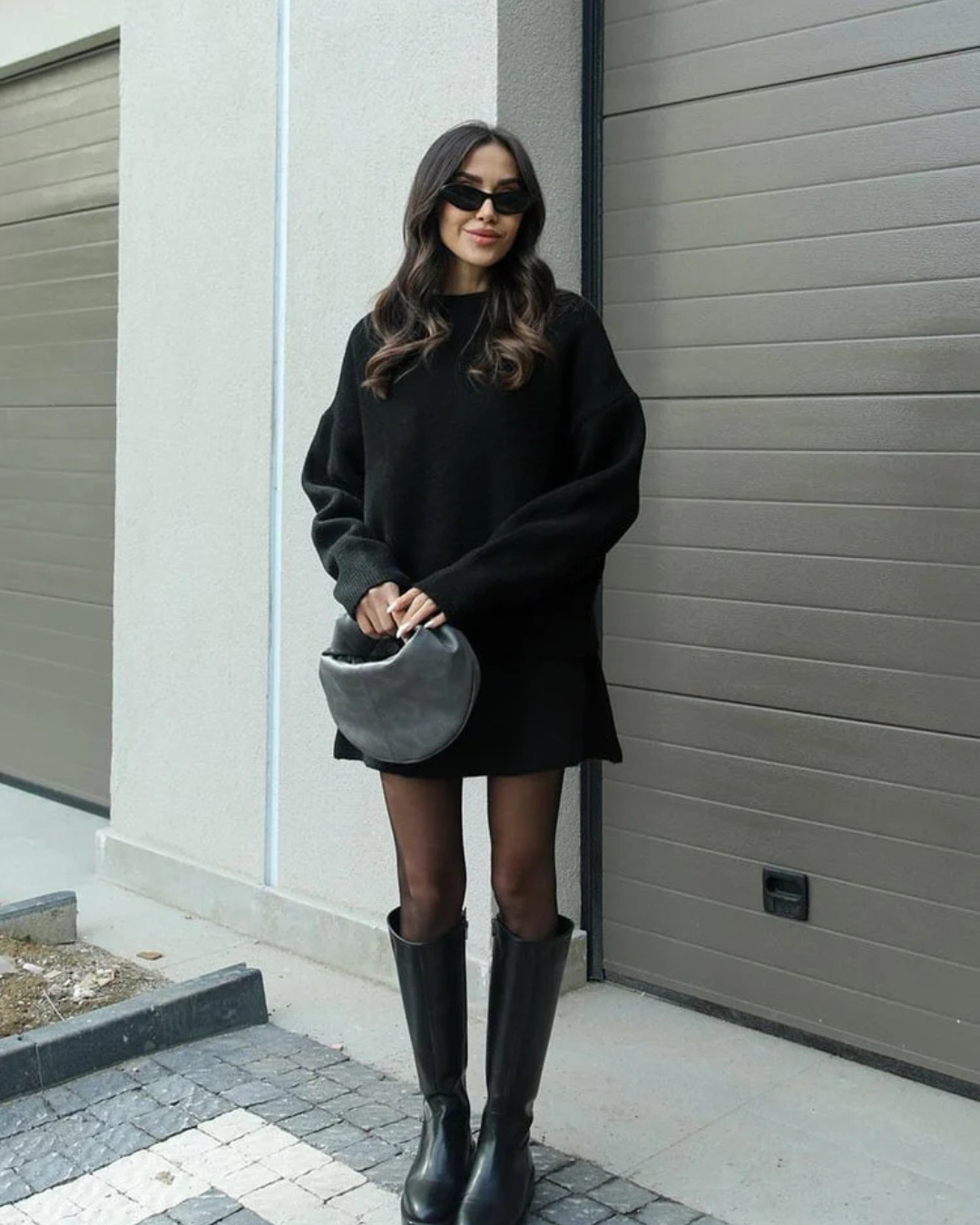 Conjunto de Dos Piezas de Suéter y Falda con Punto Suave