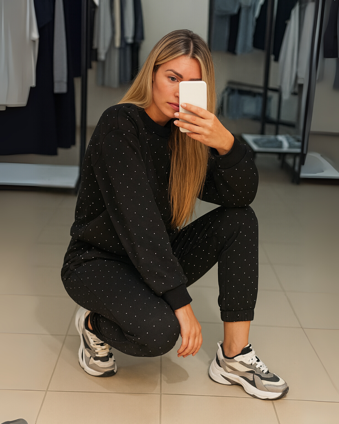 Conjunto de dos piezas con detalles brillantes para Mujer