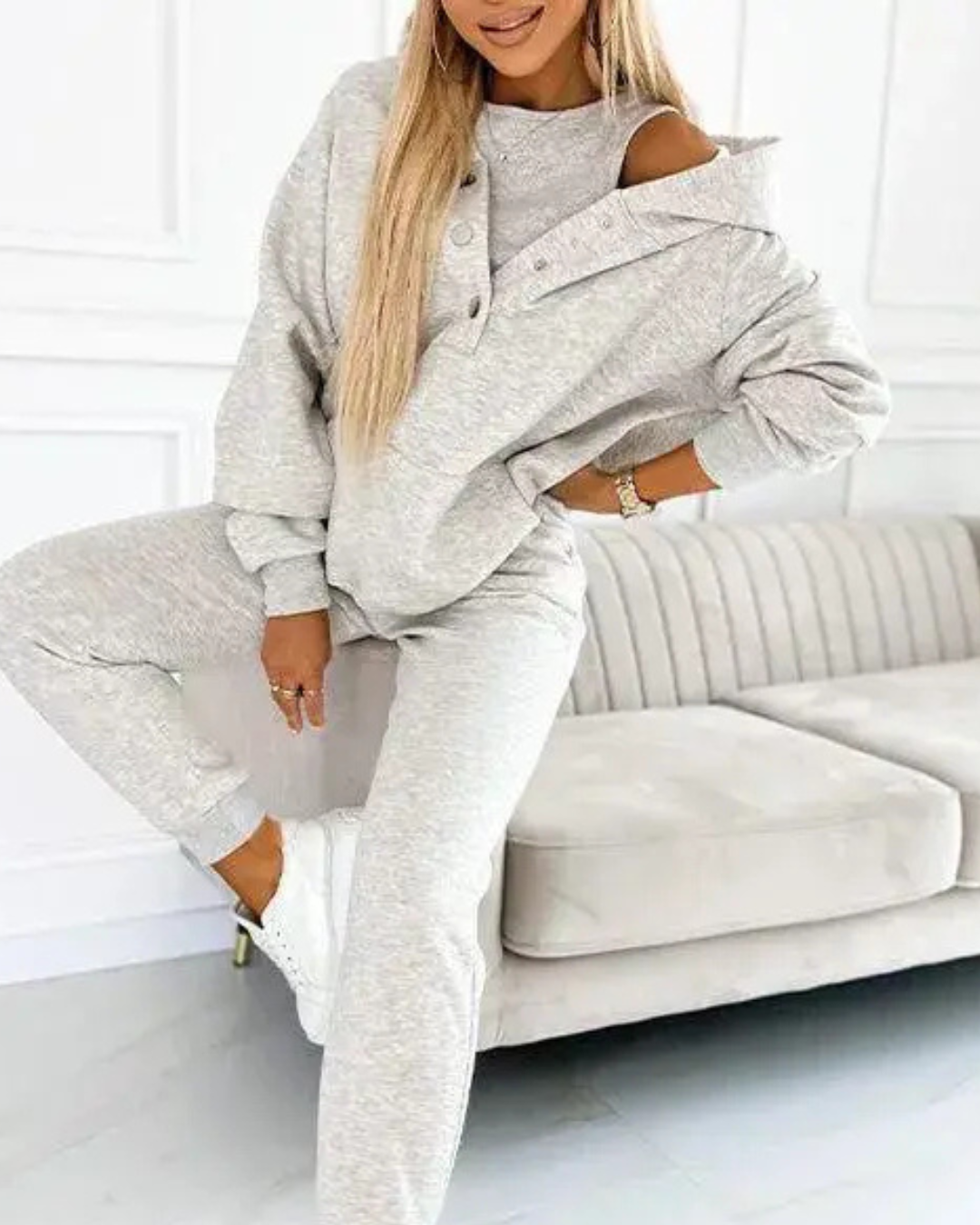 Sudadera deportiva informal con capucha para mujer