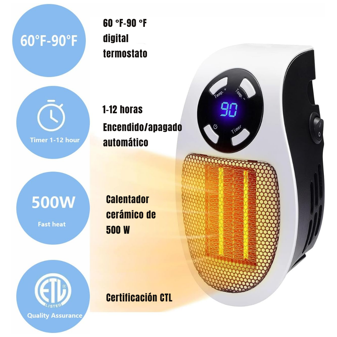 Calefactor y Ventilador Personal Inteligente 2 en 1