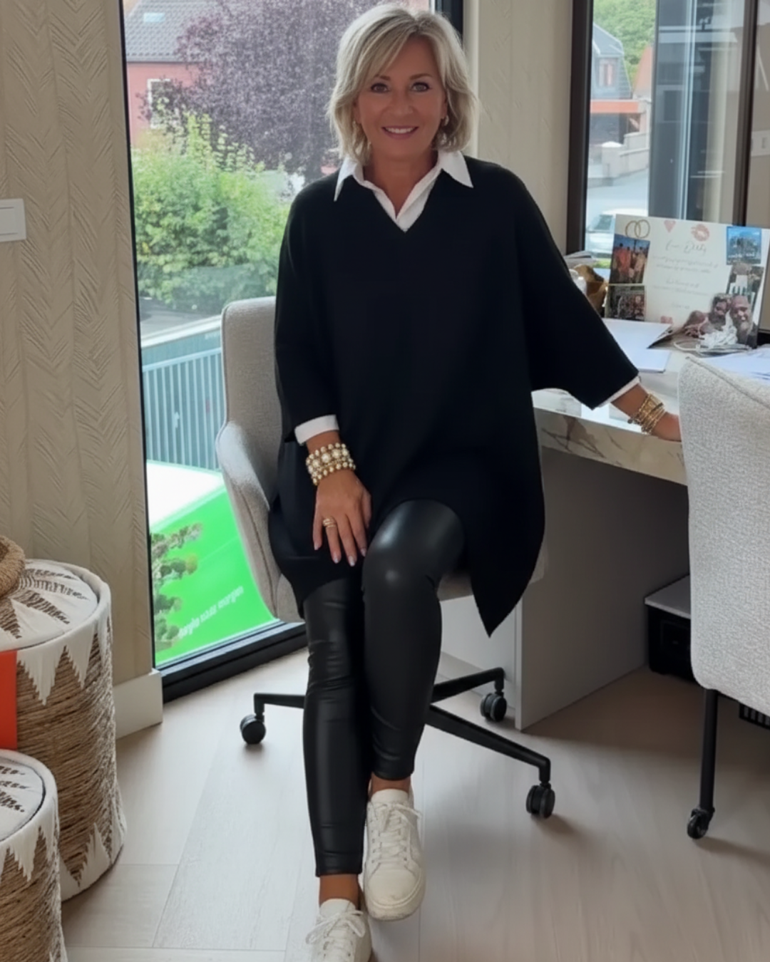 Suéter casual con mangas decoradas y estilo holgado®