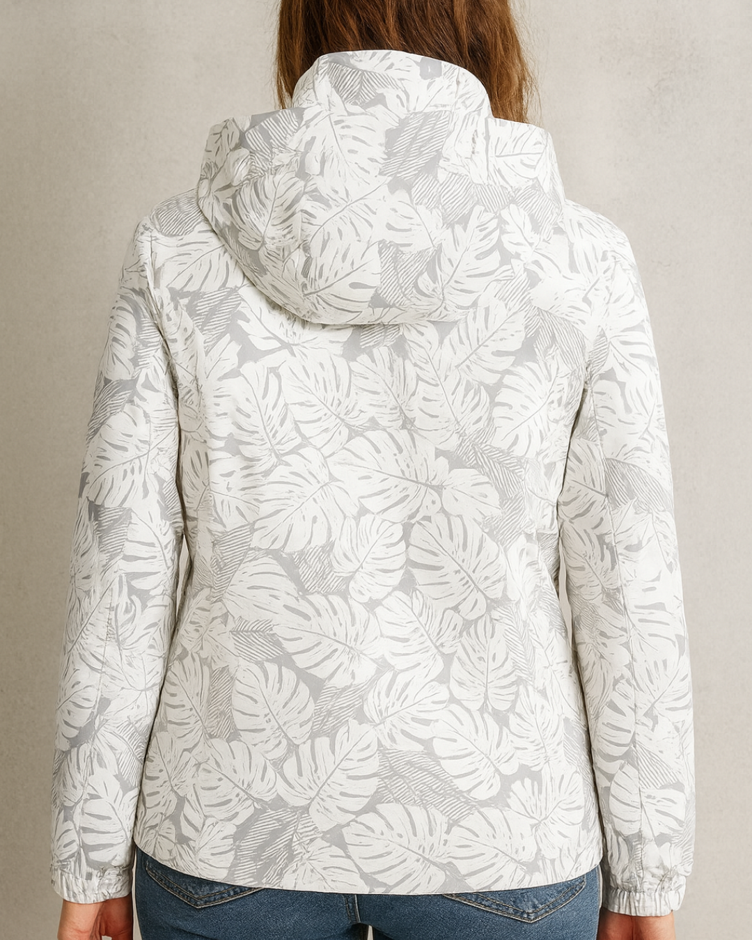 Chaqueta con Capucha Extraíble y Estampado para Mujer