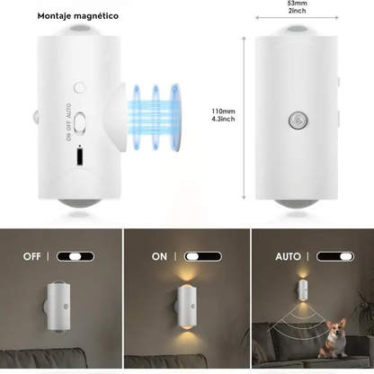 Luminaria led magnética con sensor de movimiento para interiores y exteriores