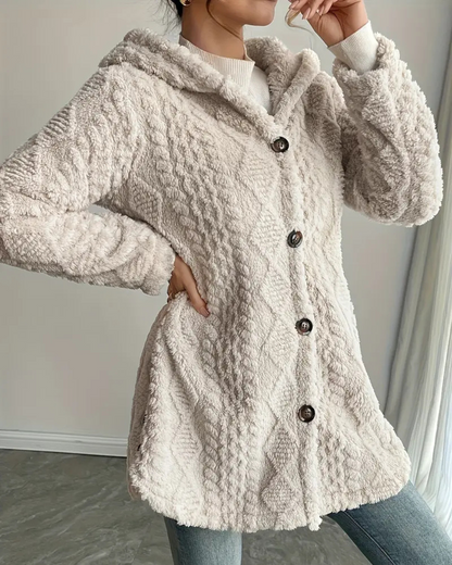 Abrigo con capucha larga para mujer