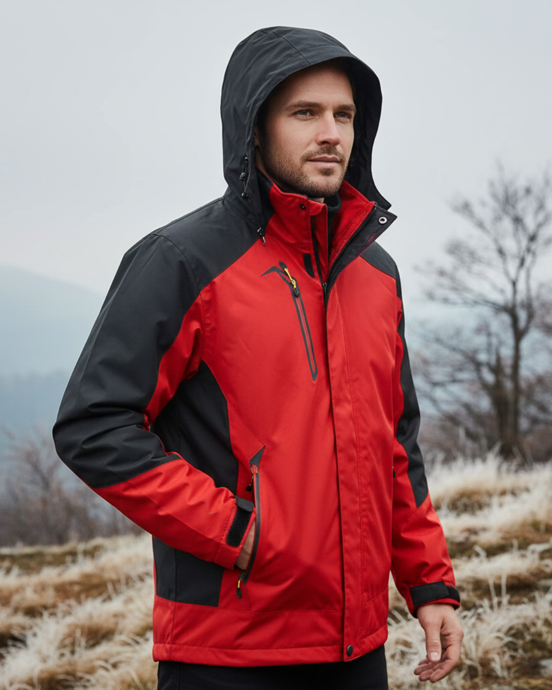 Chaqueta Rompevientos Impermeable con Capucha