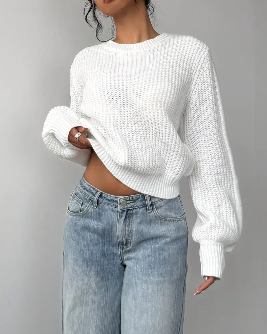 Suéter Holgado Clásico de Punto para Mujer